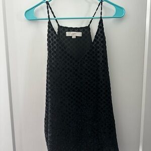 LOFT Black Textured Polka Dot Cami